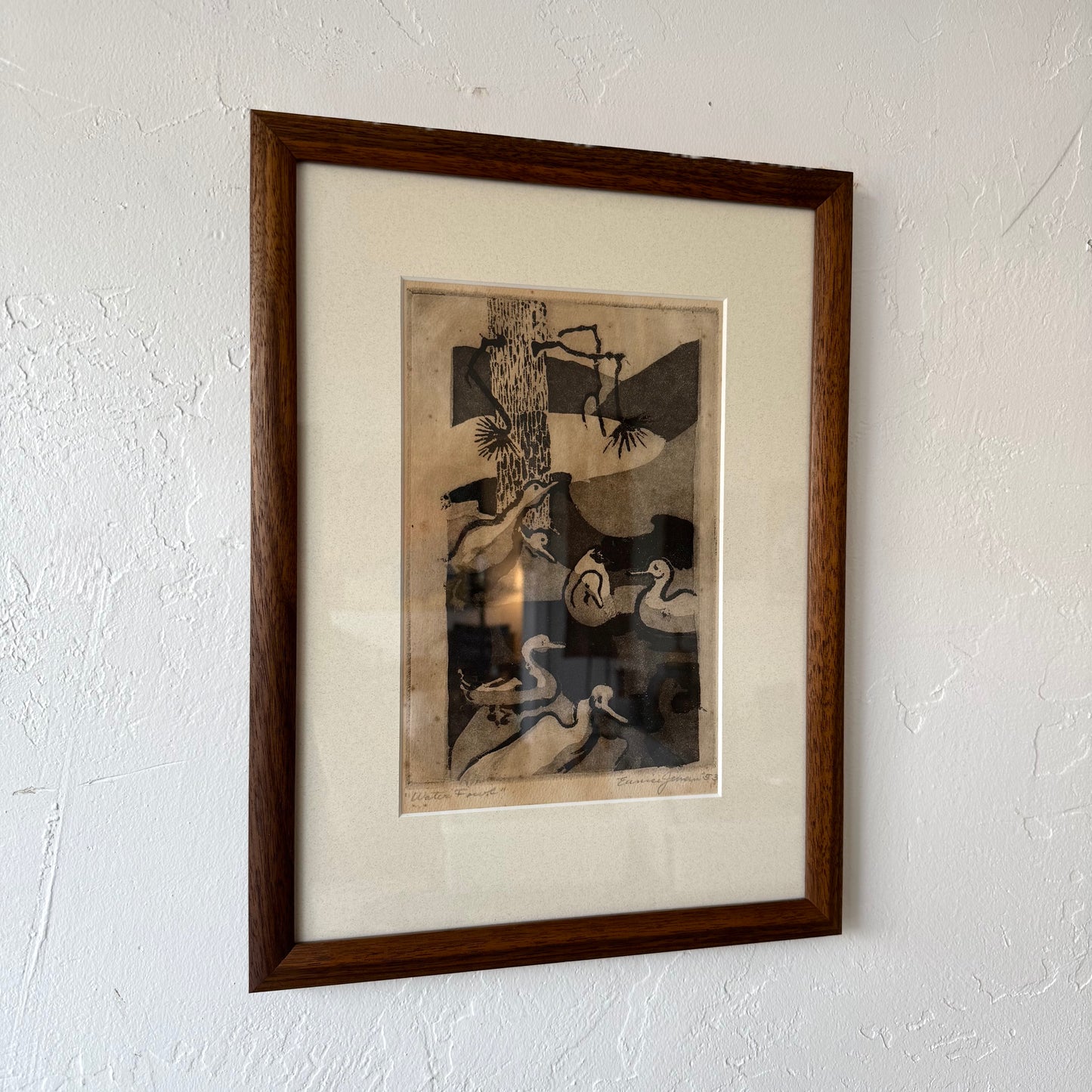 Eunice Jensen Bird Wood Block Print