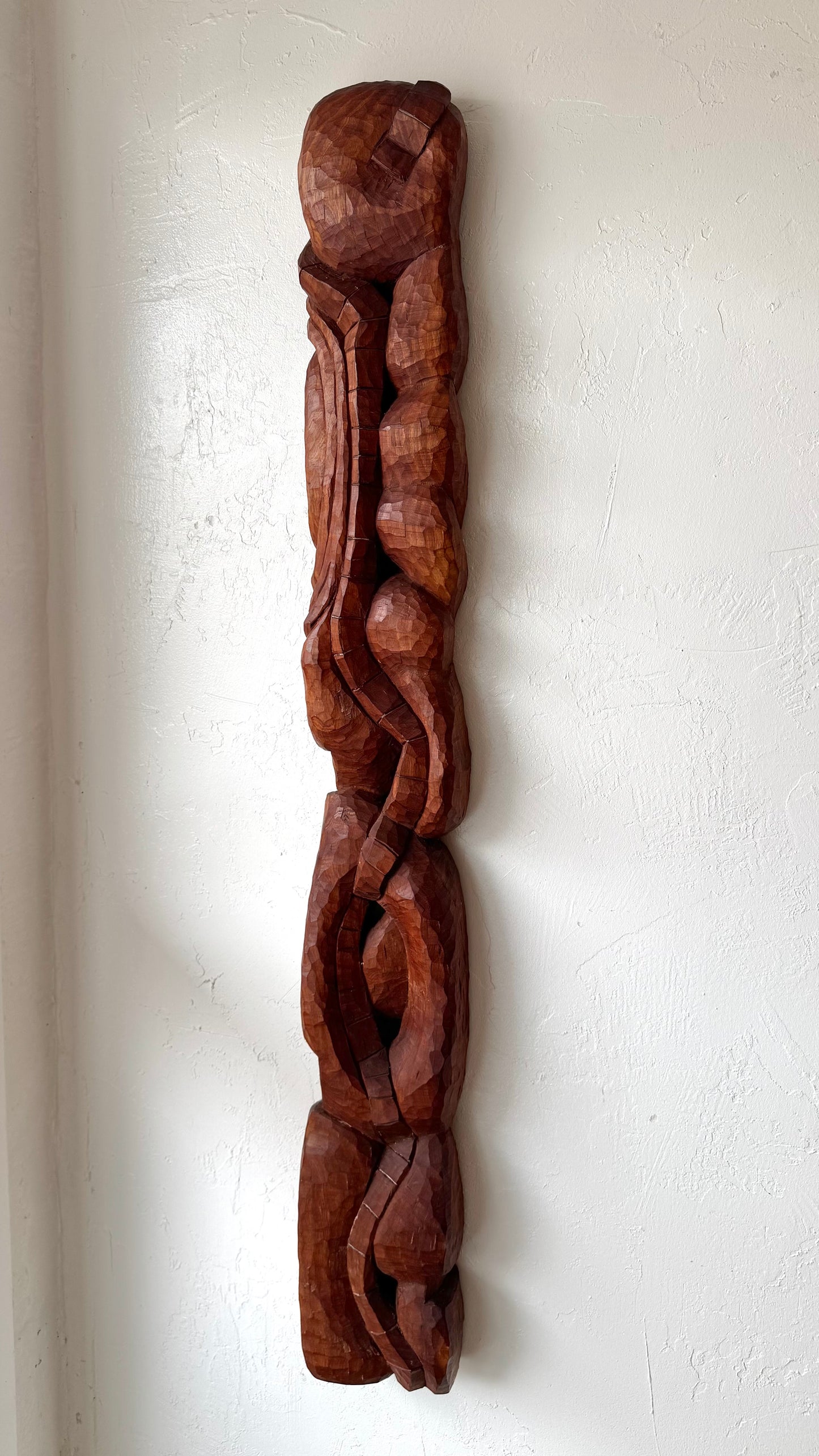 Organic Abstract Teak Wall Carving, 1980’s