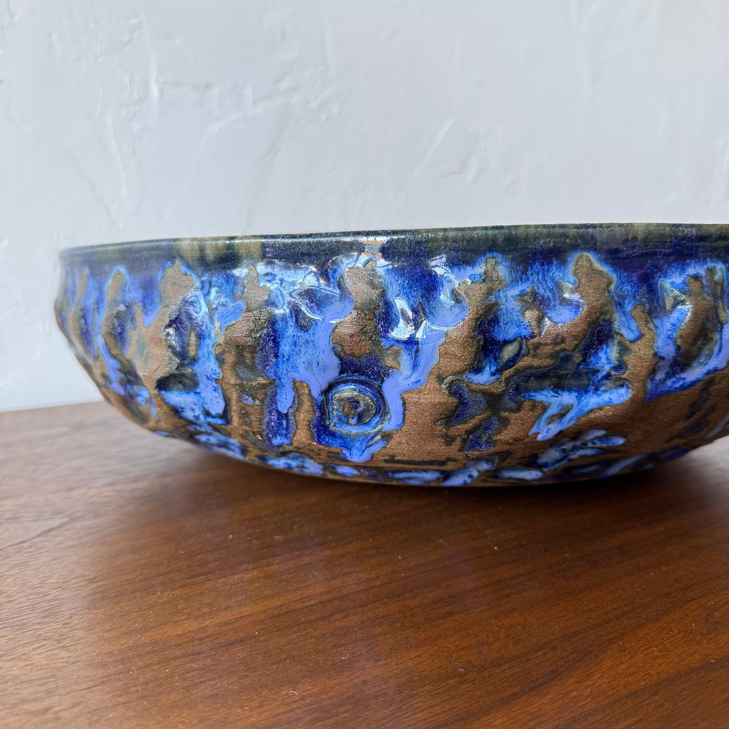 HUGE William Wymann Textured Studio Pottery Glazed Bowl, 1958