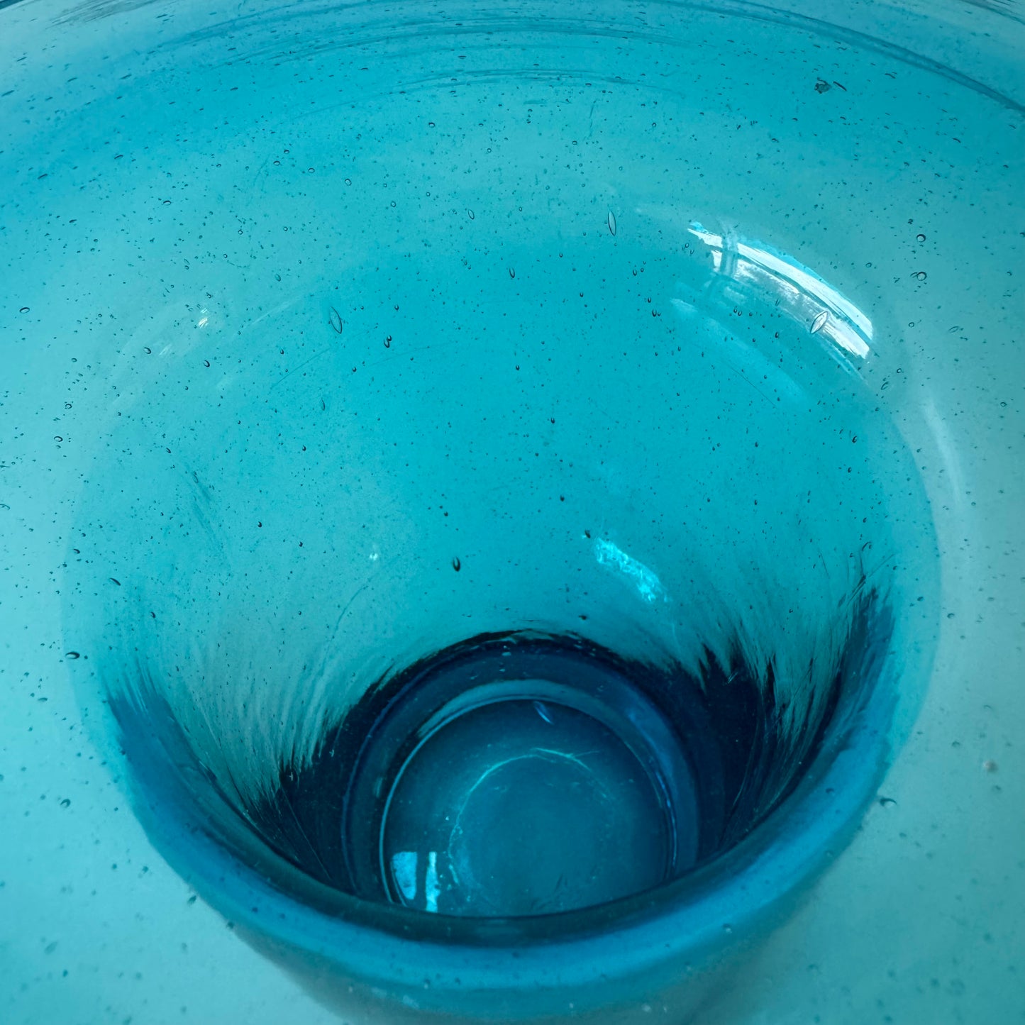 Blenko Blown Blue Glass Flared Vase