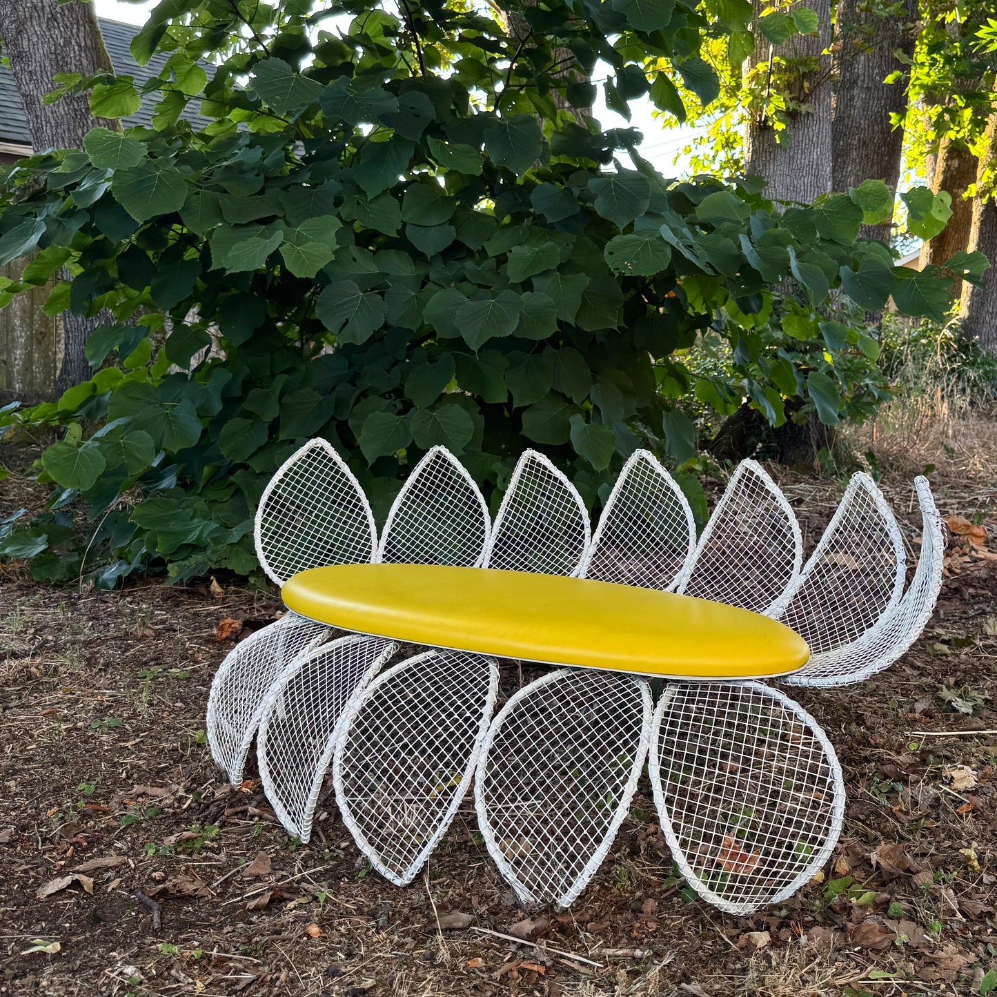 Vintage Iron Daisy Outdoor Bench