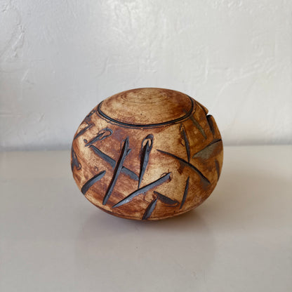 Ceramic Sgraffito Orb Sculpture Ed Brannan