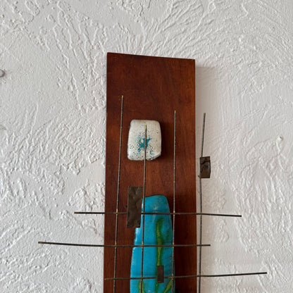 Carol Santora Brass Enamel Abstract Wall Sculpture
