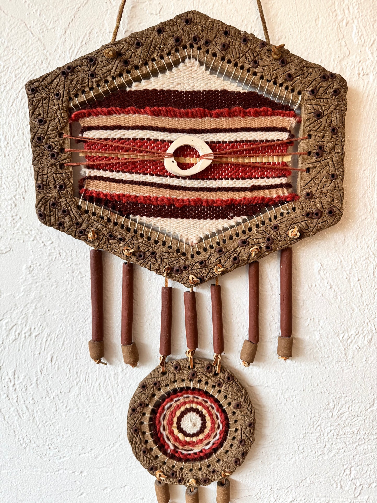 Ceramic Framed Woven Wall Hanging