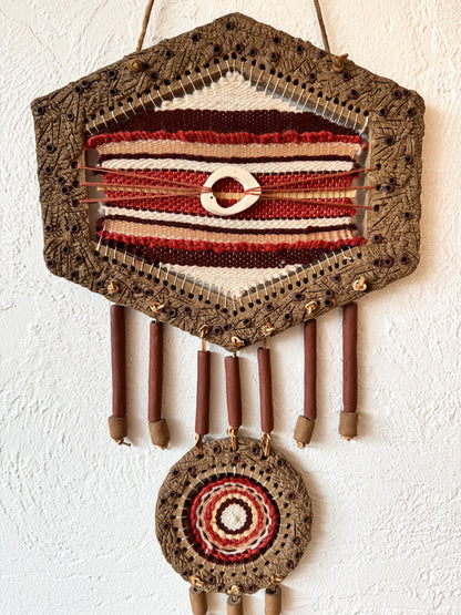 Ceramic Framed Woven Wall Hanging