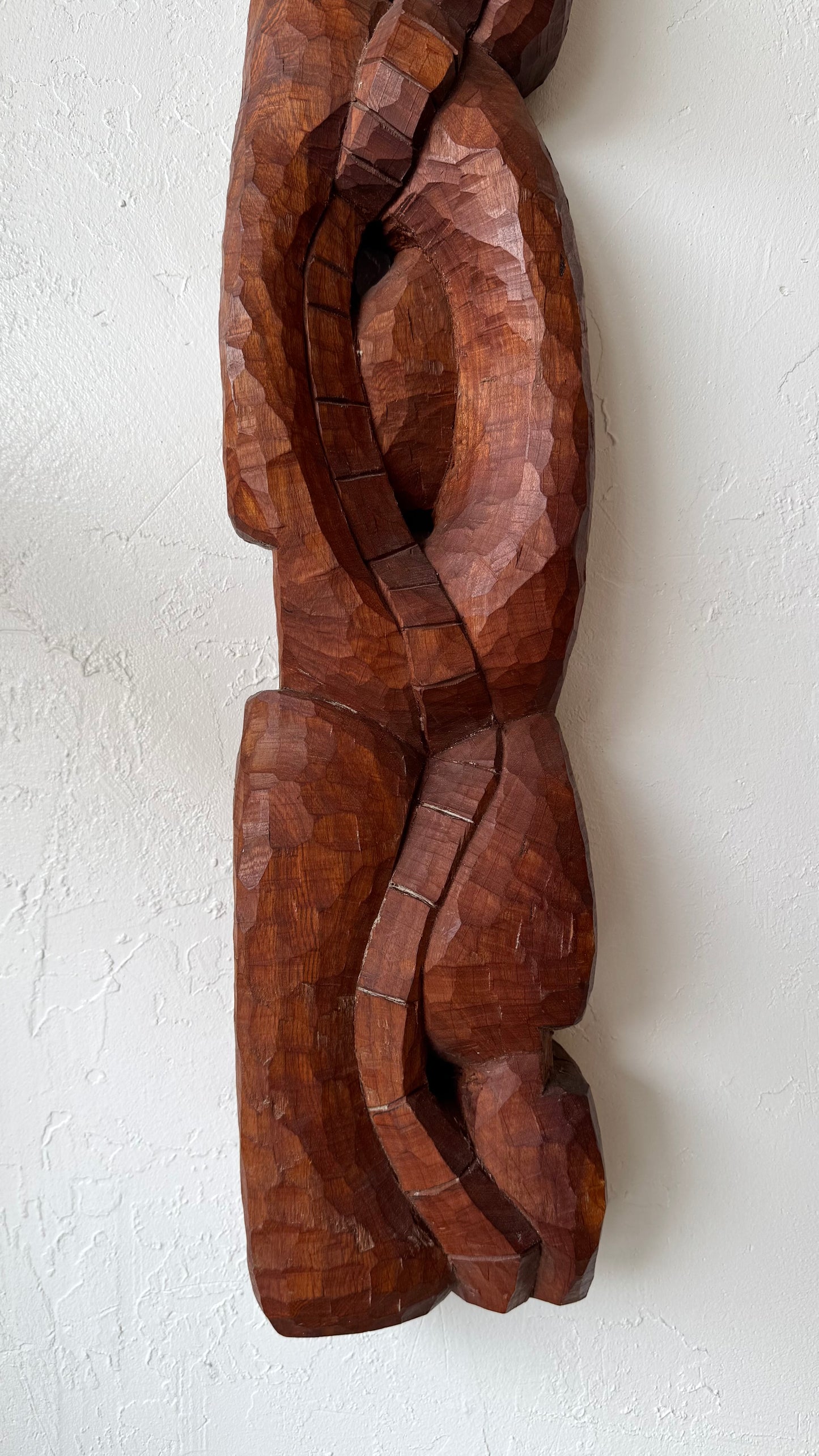 Organic Abstract Teak Wall Carving, 1980’s