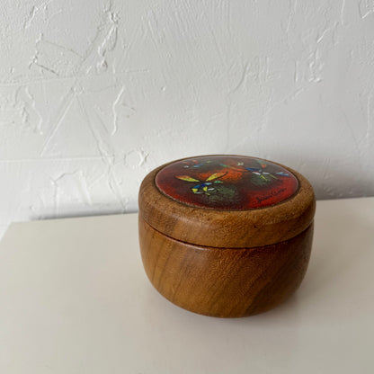 Jean Goodwin Ames Studio Craft Koa + Enamel Lidded Art Box