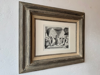 Jack Hammack Abstract Surrealist Beach Memory Block Print