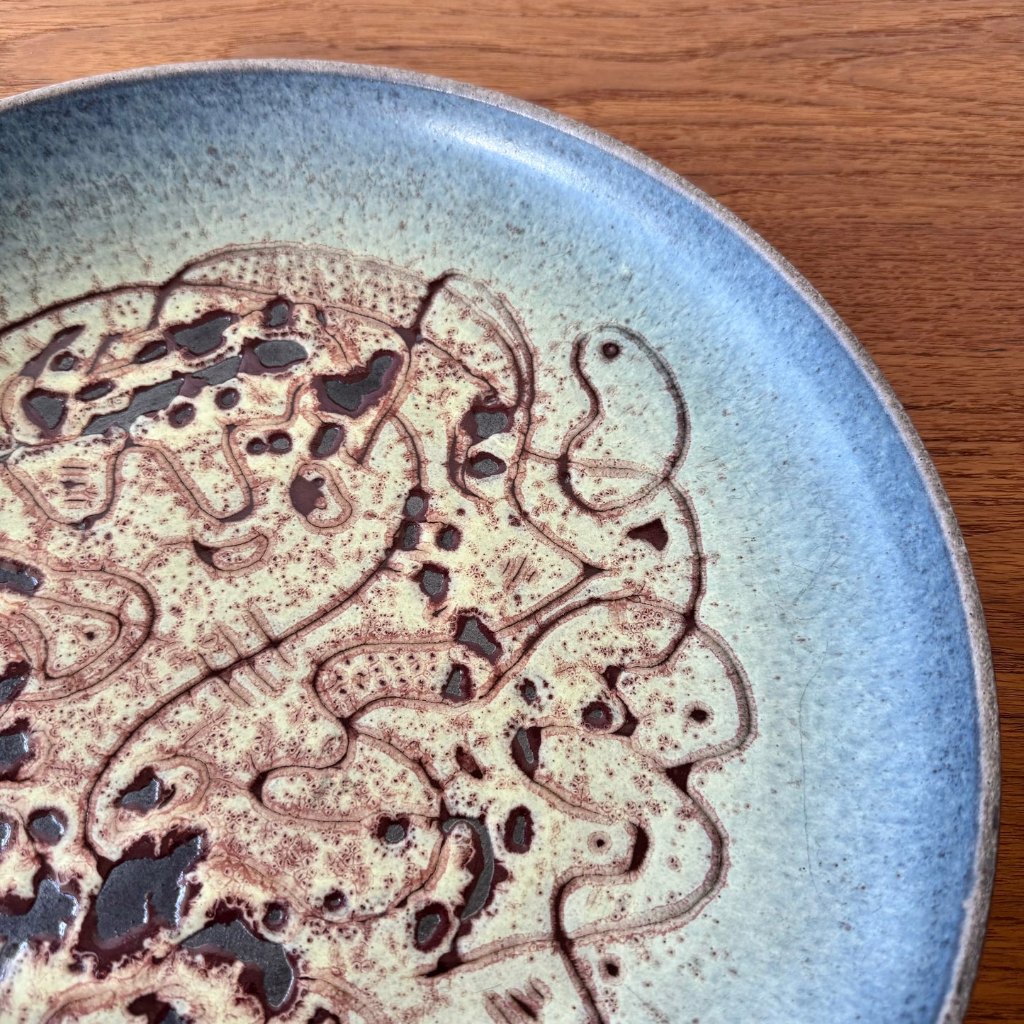 Edwin + Mary Scheier Abstract Studio Pottery Charger Plate, 1950’s