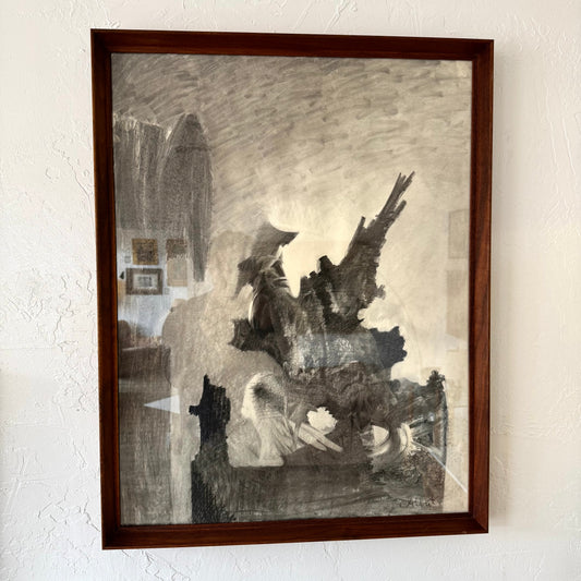 Calvin Albert Abstract Pencil / Inkwash Landscape “Silhouette”