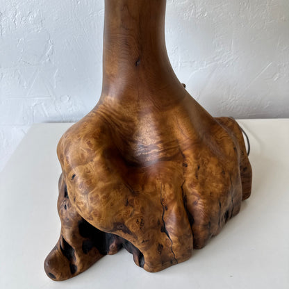 Philip Clausen Studio Craft Myrtlewood Table Lamp Sculpture