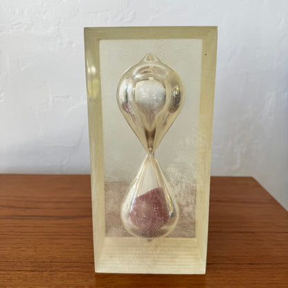 Crazed Lucite Hourglass Cube Sculpture, 1970’s