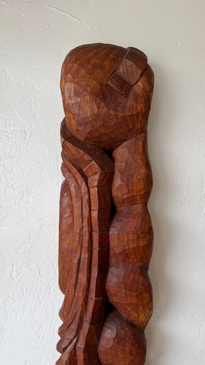 Organic Abstract Teak Wall Carving, 1980’s