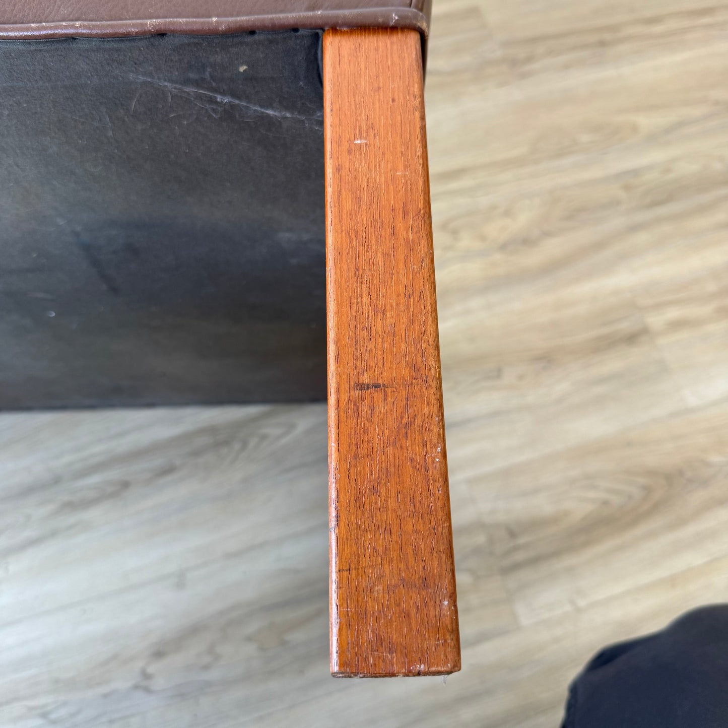 Borge Mogensen for Frederecia 2202 Leather Teak Ottoman