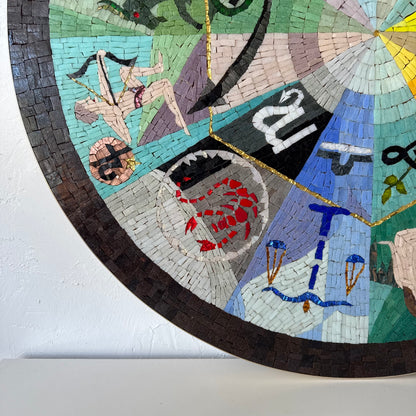 Astrological Signs Murano Glass Mosaic Wall Art, 1950’s
