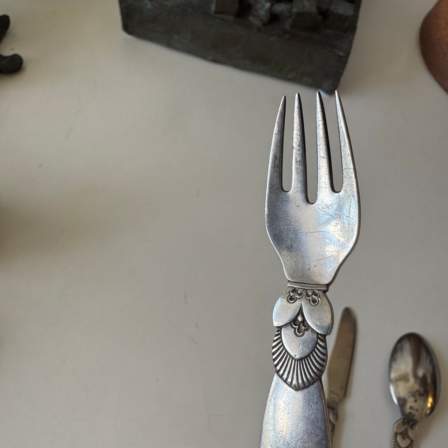 Georg Jensen Sterling Silver Cactus Baby Flatware