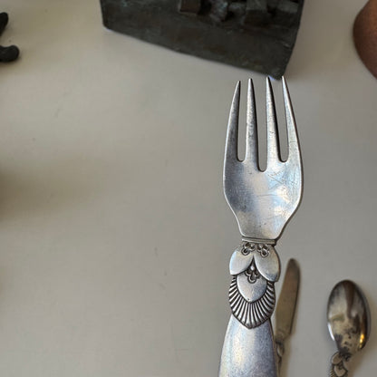 Georg Jensen Sterling Silver Cactus Baby Flatware