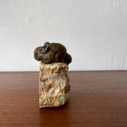 Susan Opie Figurative Chinchilla Bronze Sculpture