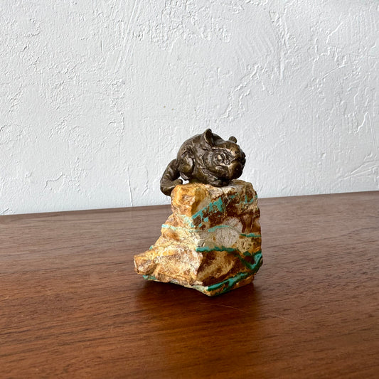 Susan Opie Figurative Chinchilla Bronze Sculpture