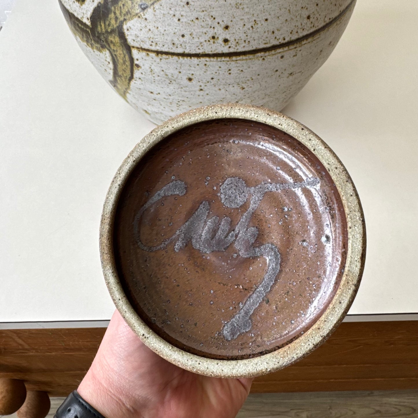 Giant Bill Creitz Studio Pottery Lidded Canister
