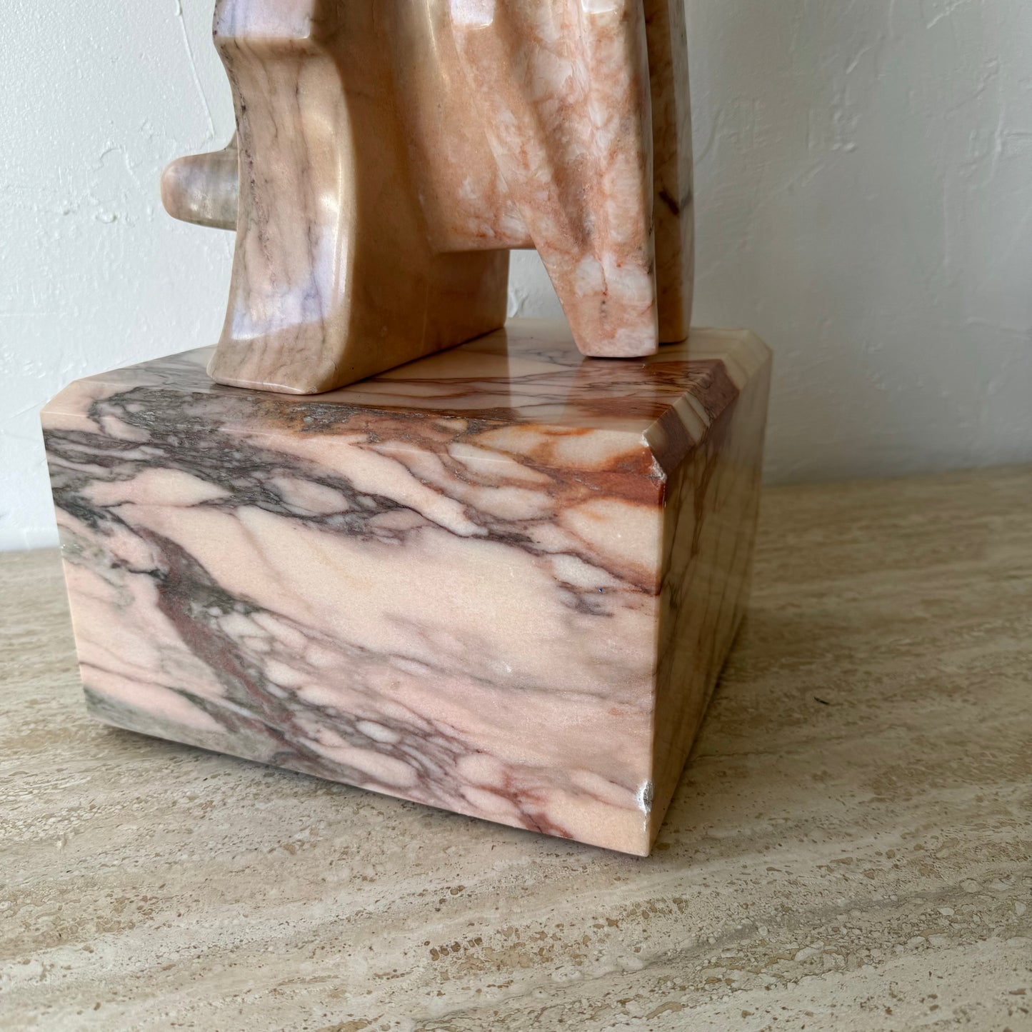 Abstract Pink Marble Sculpture, style of Jacques Lipchitz