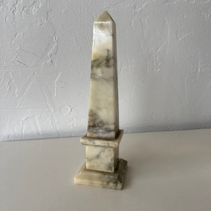 Vintage Italian Alabaster Marble Obelisk, 1950’s