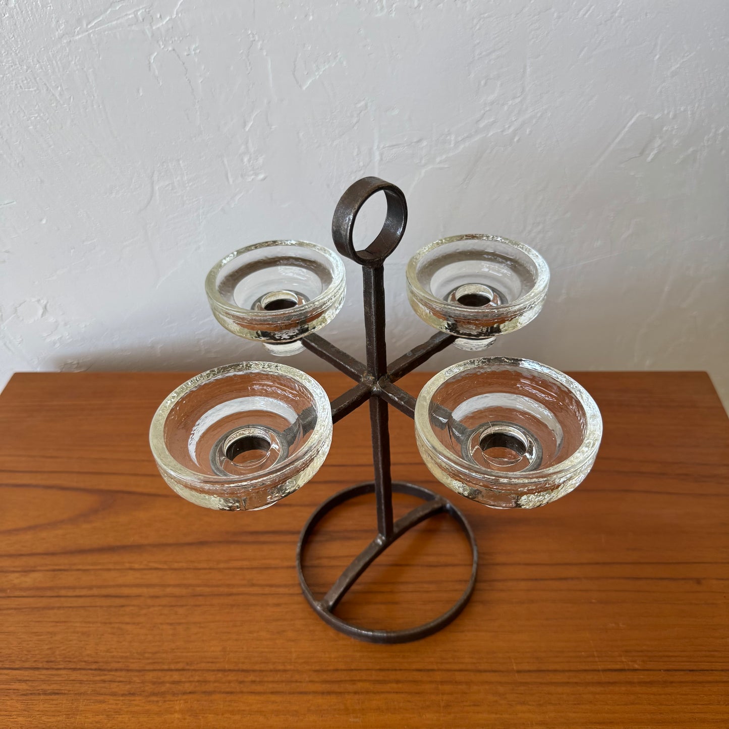 Harry N. Bostrom for Bo Svensk Smide Iron + Glass Candleholder