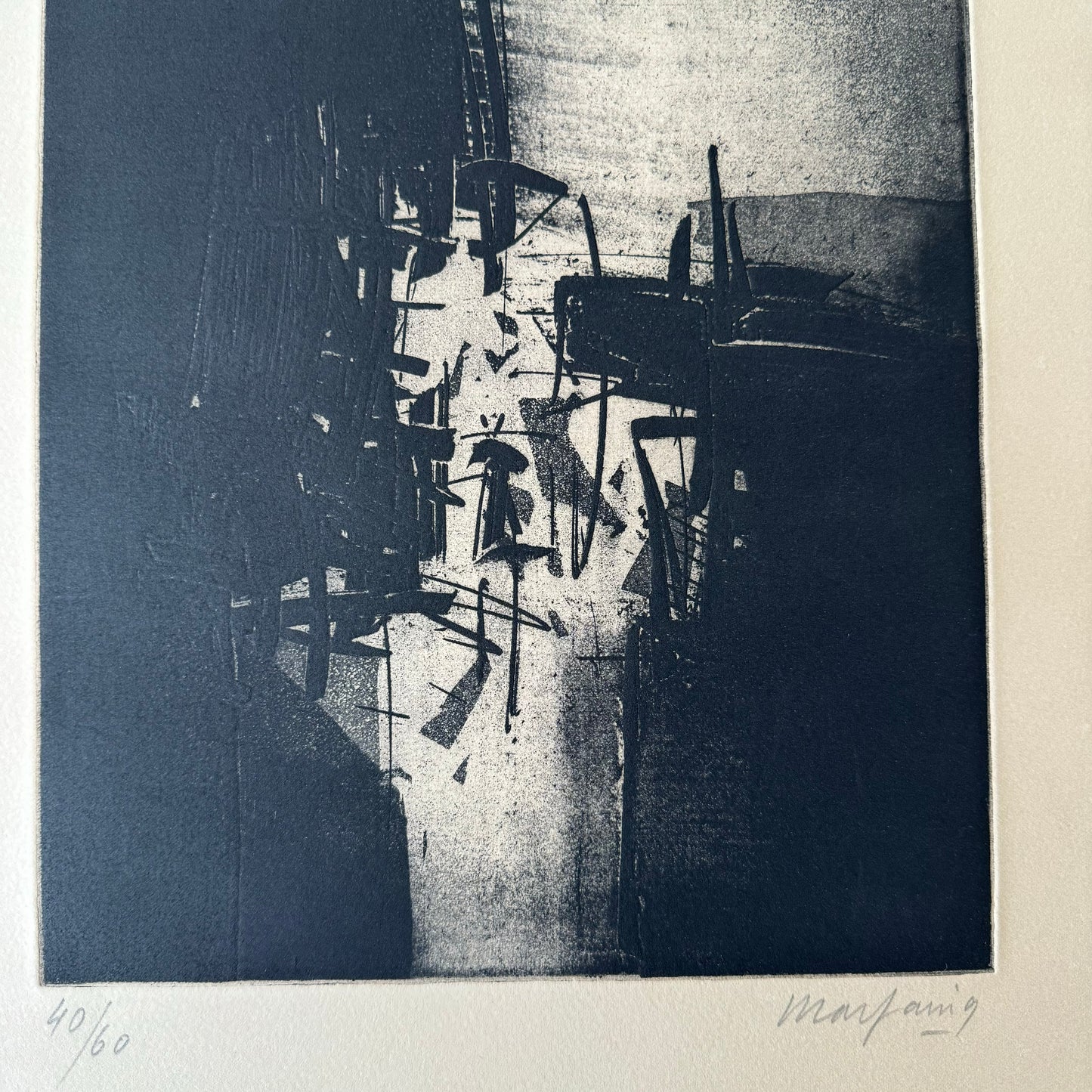 André Marfaing Moody Abstract Lithograph Print