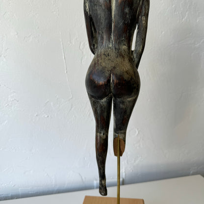 Primitive Folk Art Female Nude Sculpture, 1920’s