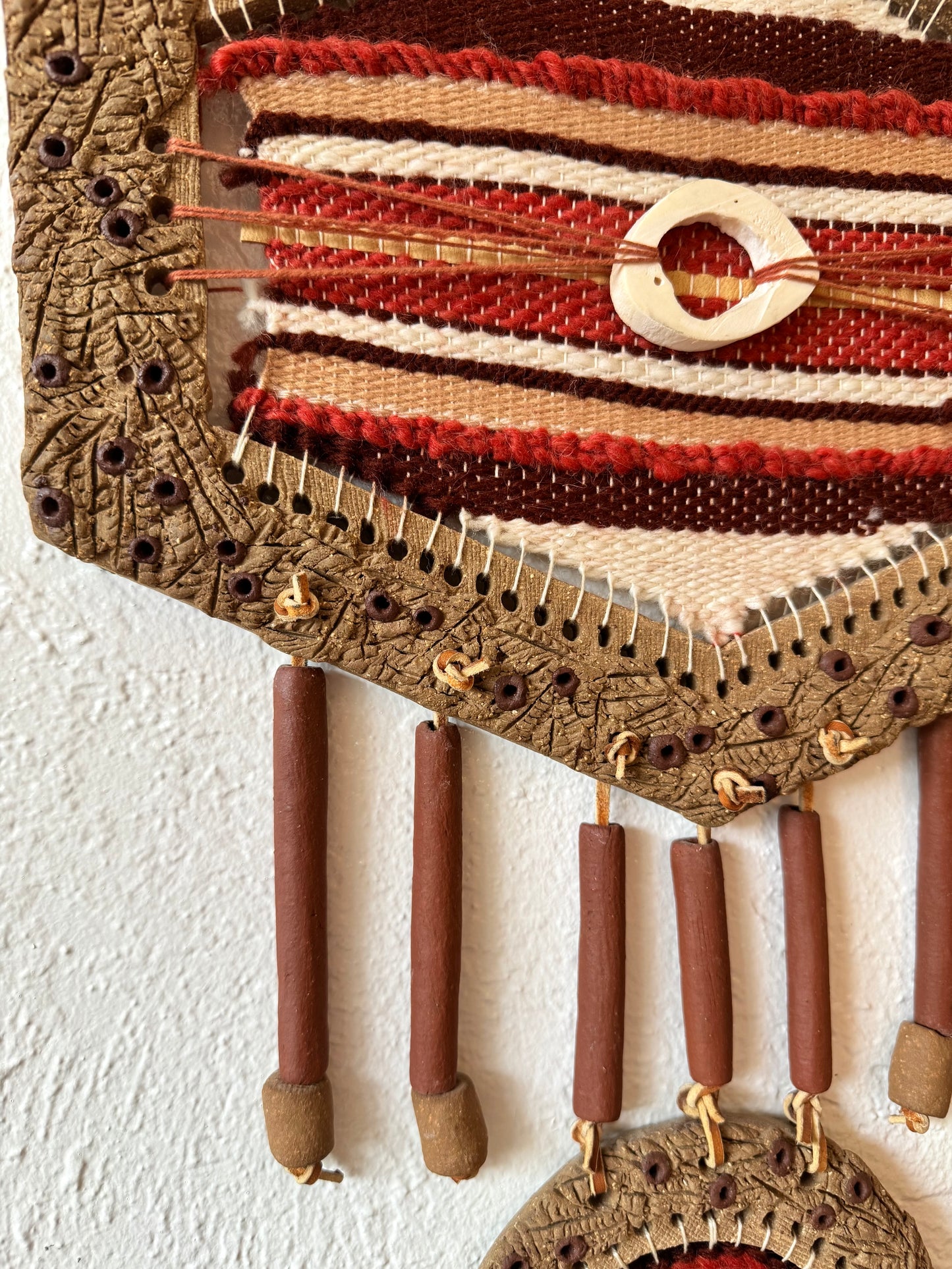 Ceramic Framed Woven Wall Hanging