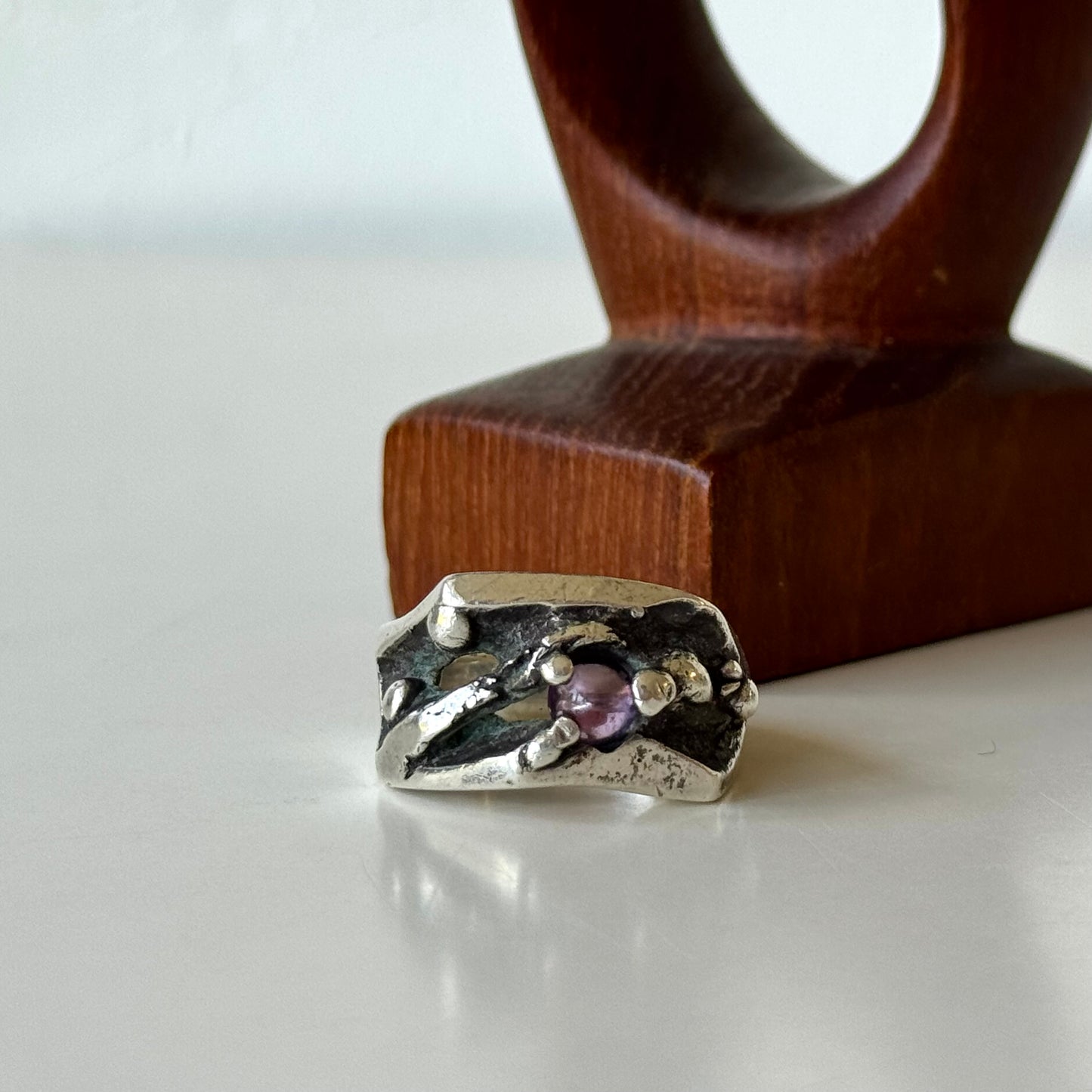 Max Nixon Silver Amethyst Ring