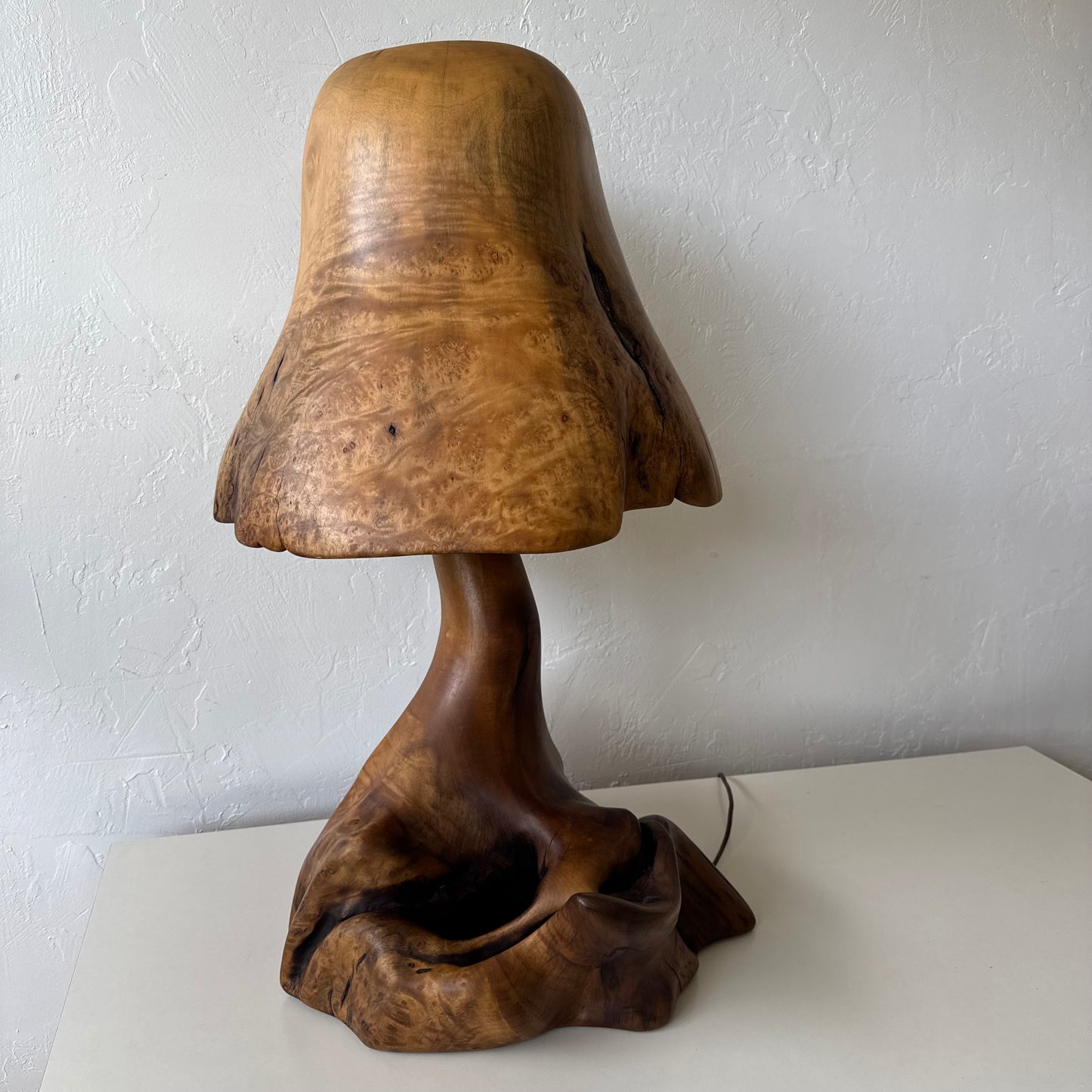 Philip Clausen Studio Craft Myrtlewood Table Lamp Sculpture