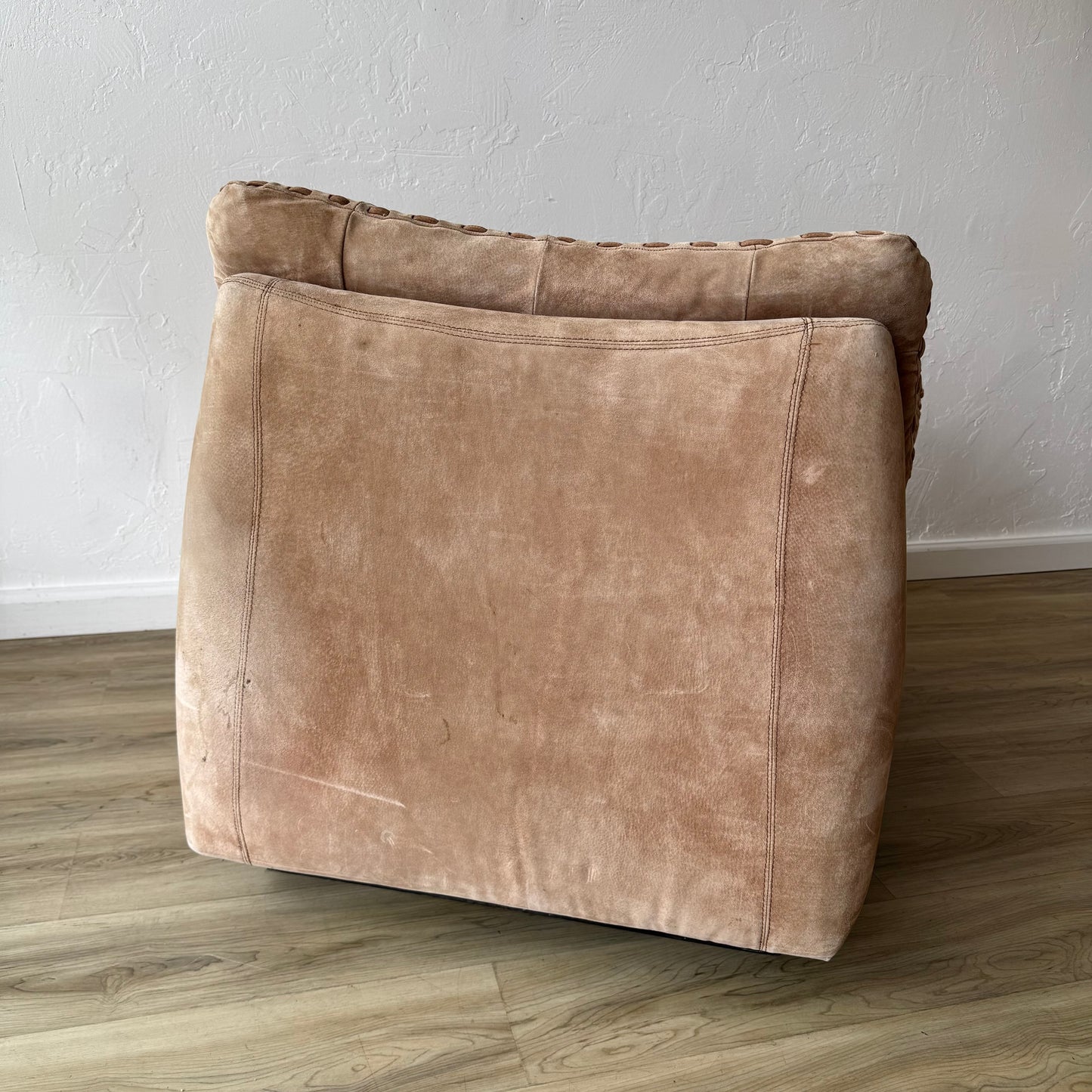 Brazilian Patchwork Suede Leather Lounge Chair, 1970’s