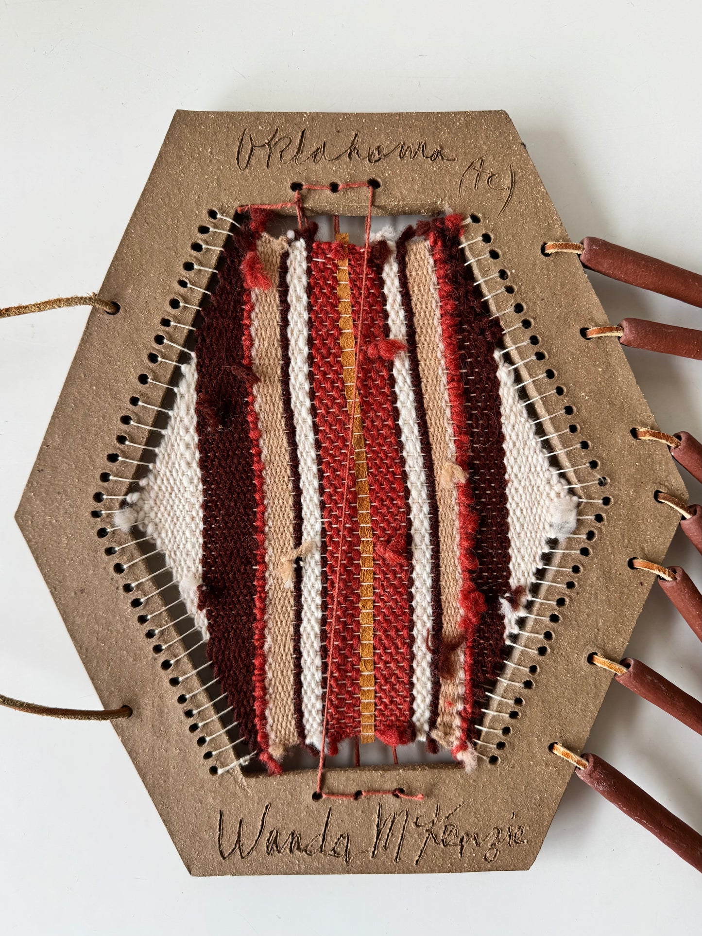Ceramic Framed Woven Wall Hanging