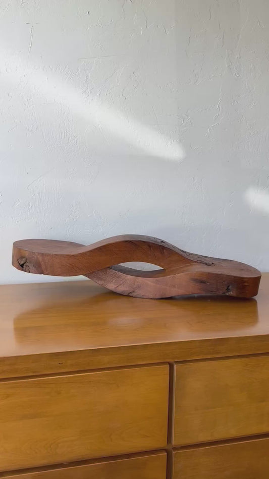 Vintage 1970’s Abstract Oak Sculpture
